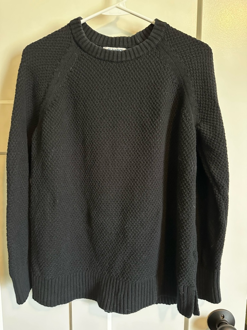 Old Navy Black Textured Crewneck Sweater - Women’s
